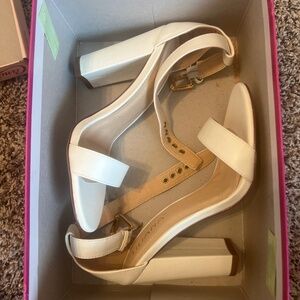 Liliana White Chunky Heel
